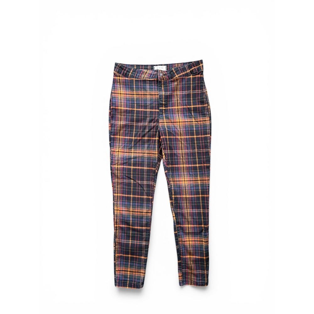 We The Free Plaid Pants Womens 30 Multicolor Slim High Rise Tapered Leg *Flawed*